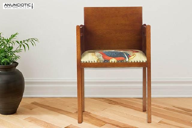 Silla tapizada perro ingl&eacute;s. a&ntilde;os 50