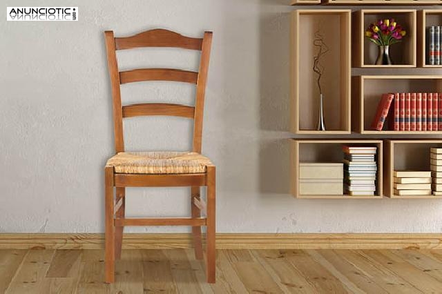 Juego de 4 sillas r&uacute;sticas