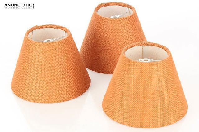 Pantallas vintage de lino melocot&oacute;n