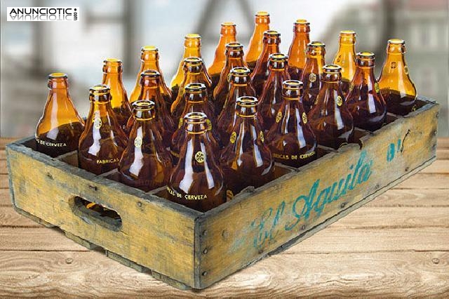 Caja de cervezas el &Aacute;guila a&ntilde;os 50