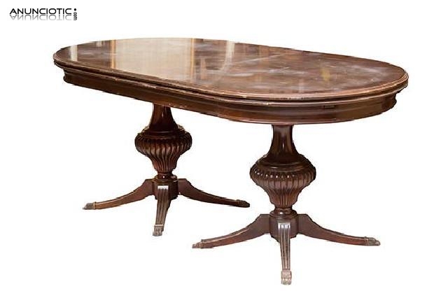 Mesa extensible ovalada. a&ntilde;os 50