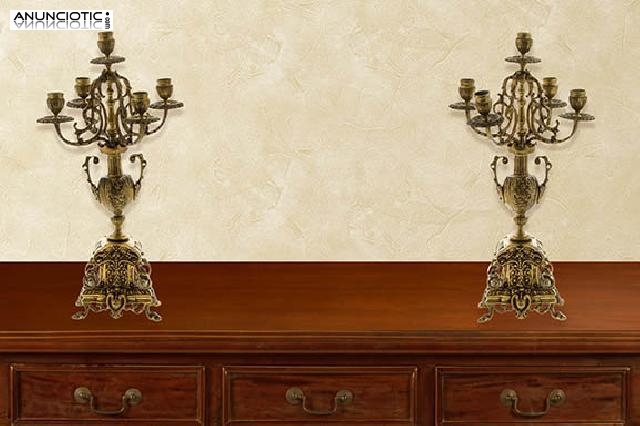 Candelabros de bronce a&ntilde;os 40