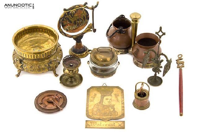 Lote de 13 art&iacute;culos de cobre a&ntilde;os 40