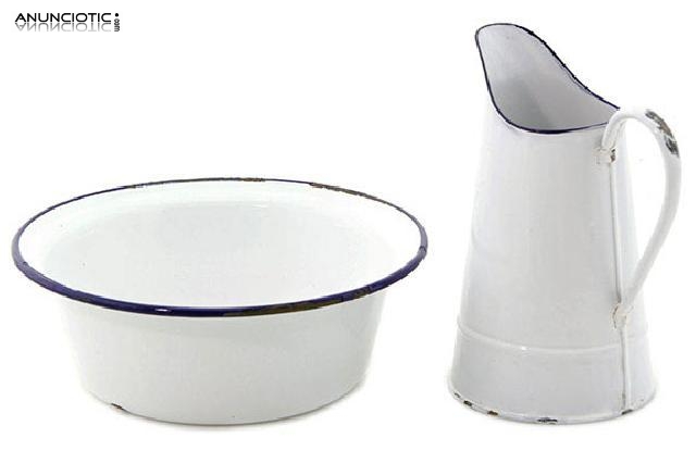 Palangana de hierro esmaltado a&ntilde;os 40