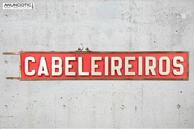 Cartel luminoso peluquer&iacute;a a&ntilde;os 50