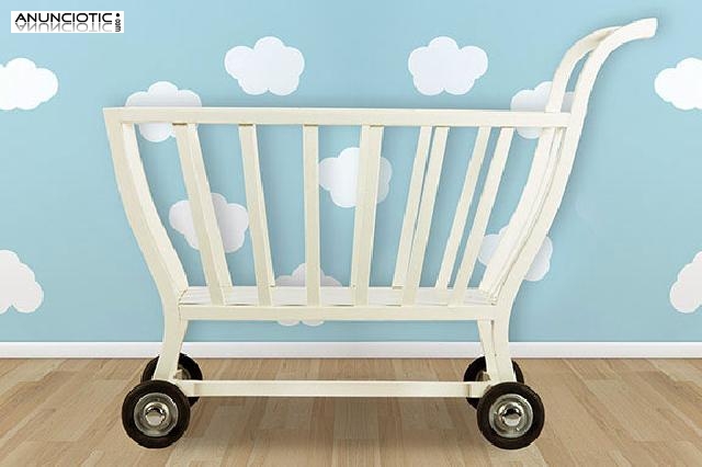 Cuna de madera a&ntilde;os 40