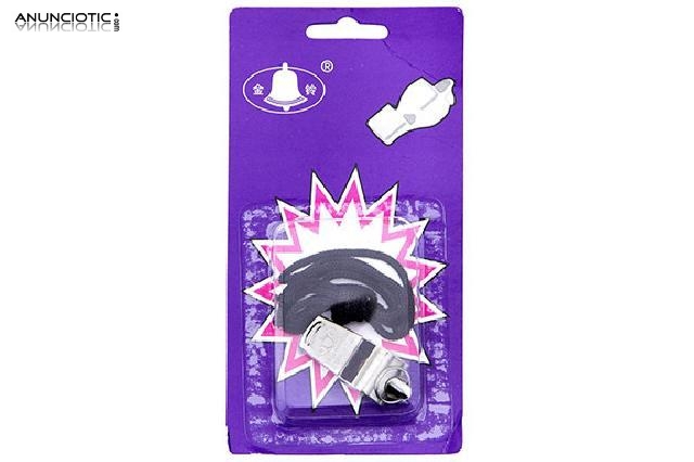 Silbato met&aacute;lico con correa -blister-