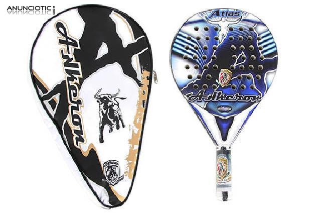 Pala de p&aacute;del akkeron atlas azul con funda