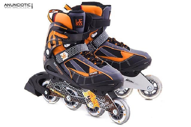 Patines en l&iacute;nea krafwin sun talla 41 naranja y negro