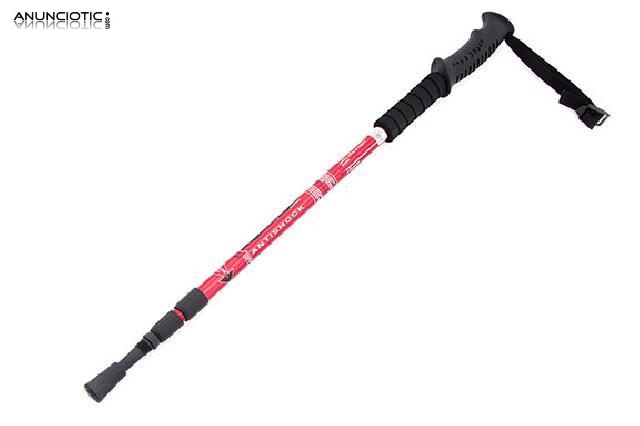 Bast&oacute;n de apoyo trekking aluminio rojo