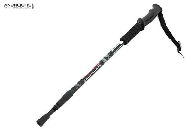 Bast&oacute;n de trekking aluminio color negro