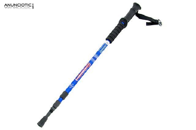 Bast&oacute;n de trekking aluminio color azul