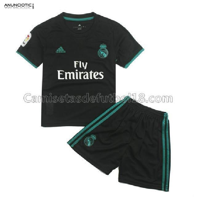 camiseta ninos real madrid 2017-2018 2&ordf; equipaci&oacute;n