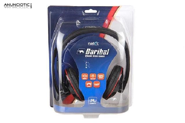 Natec baribal auriculares y micr&oacute;fonos