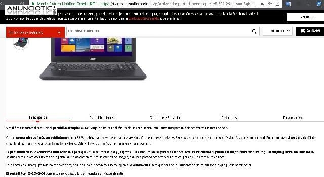 Port&aacute;til acer 8gb ram 1000gb memoria