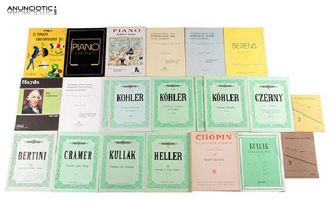 Lote de partituras y m&eacute;todos para piano