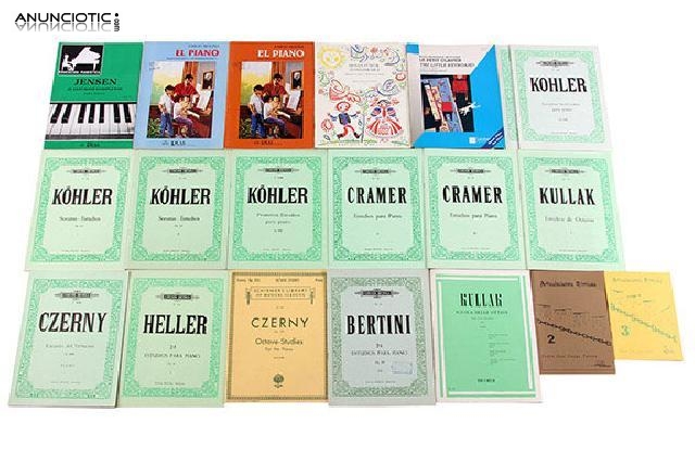 Pack con partituras y m&eacute;todos varios para piano