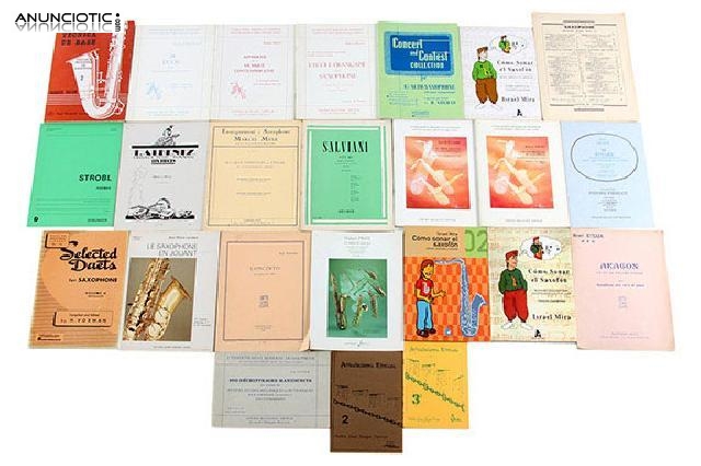 Lote de m&eacute;todos y partituras para saxof&oacute;n