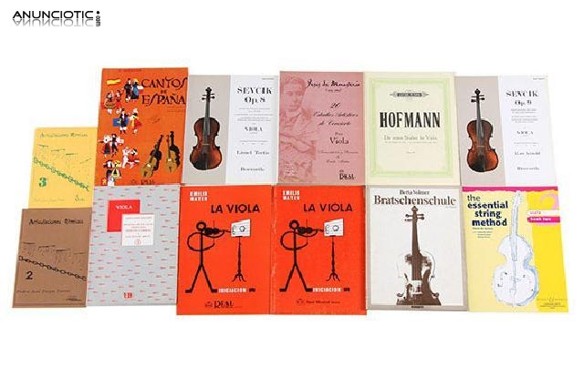 Lote m&eacute;todos y partituras para viola