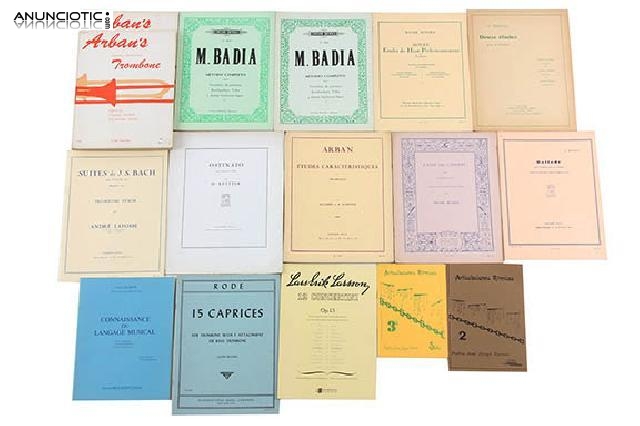 Lote de m&eacute;todos y partituras para tromb&oacute;n