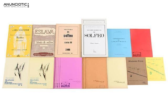 Lote con 13 m&eacute;todos de solfeo y lenguaje musical
