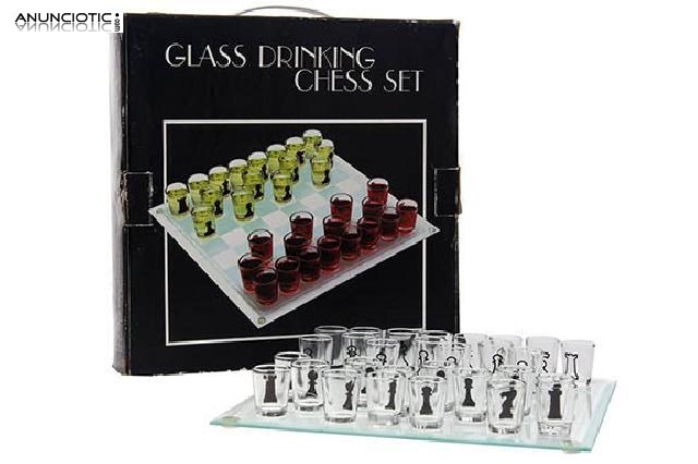 Juego de ajedrez chupitos de cristal