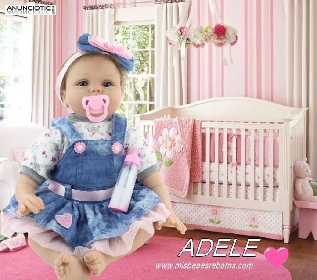 Mu&ntilde;eca reborn 55 cm y vinilo siliconado: adele