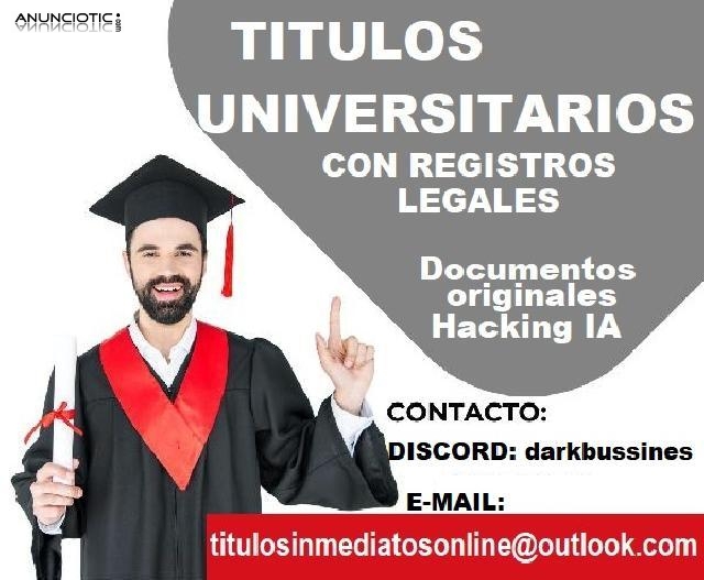TITULOS UNIVERSITARIOS CON REGISTROS LEGALES