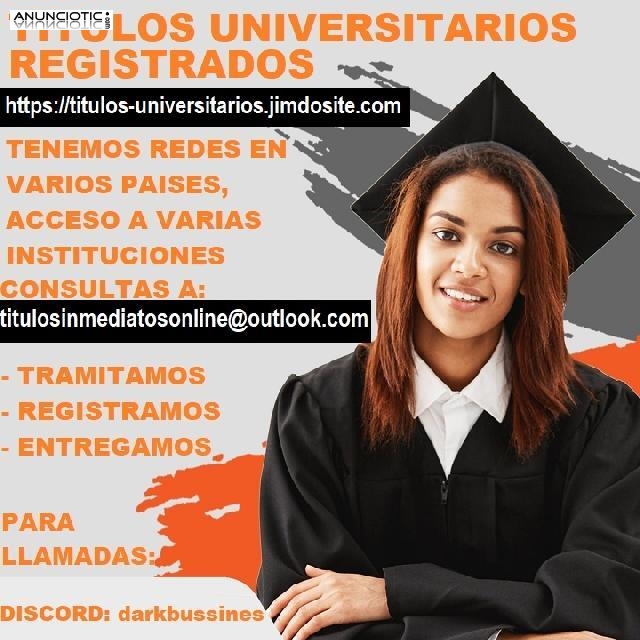 TITULOS UNIVERSITARIOS EUROPA Y AMERICA CON REGISTROS
