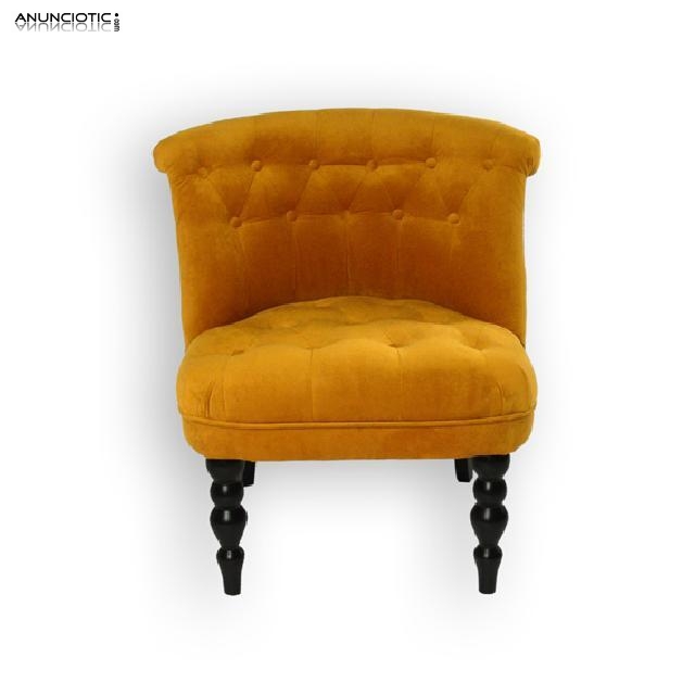 Sill&oacute;n vintage modelo guadalupe ocre y marr&oacute;n