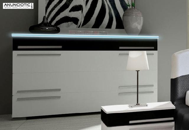 Mod levante c&oacute;moda con led azul