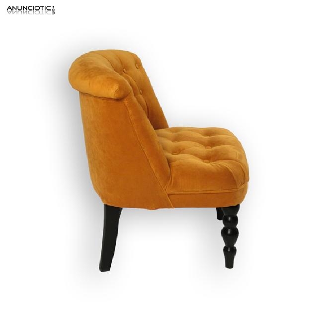 Sill&oacute;n vintage modelo guadalupe ocre y marr&oacute;n
