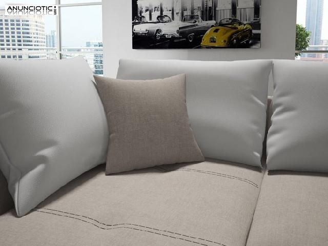 Sof&aacute; blanco/beige para esquinas