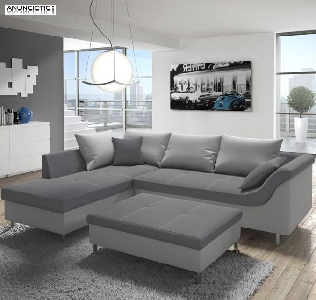 Sof&aacute; blanco/gris acabados calidad