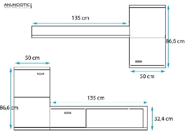 Mueble de sal&oacute;n brett en color nelson