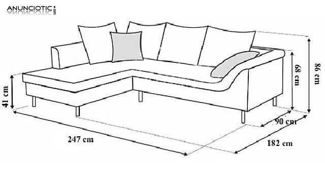 Sof&aacute; negro/gris mueblesbonitos com