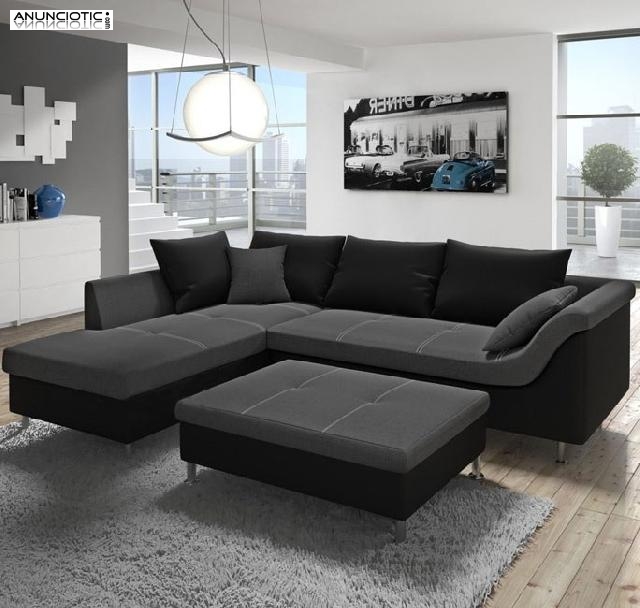 Sof&aacute; negro/gris mueblesbonitos com