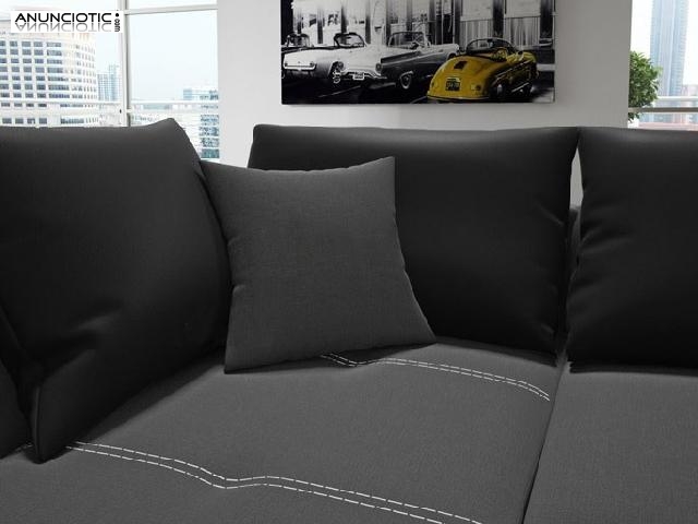 Sof&aacute; negro/gris mueblesbonitos com
