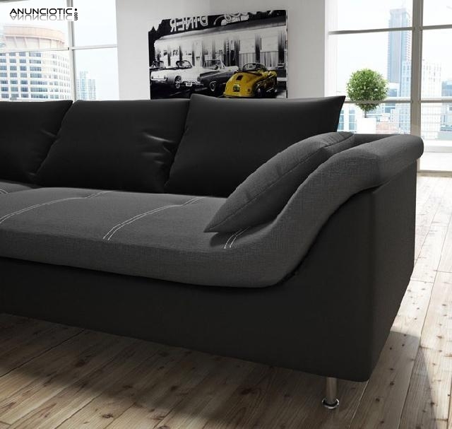 Sof&aacute; negro/gris mueblesbonitos com