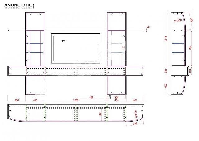 Mueble de sal&oacute;n modelo Nilson negro