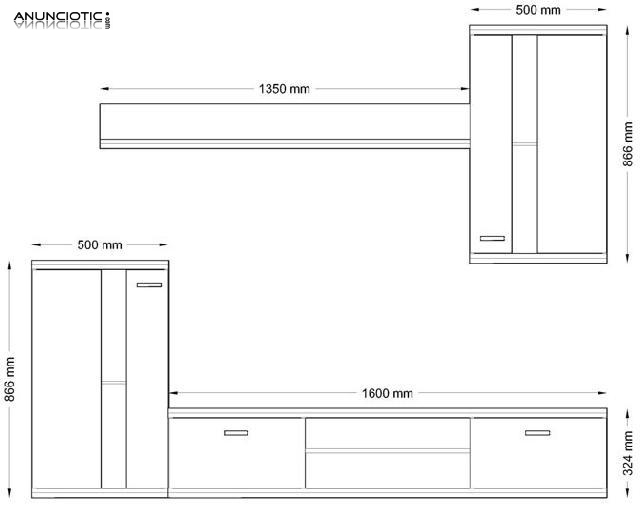 Mueble de sal&oacute;n carry en color nelson
