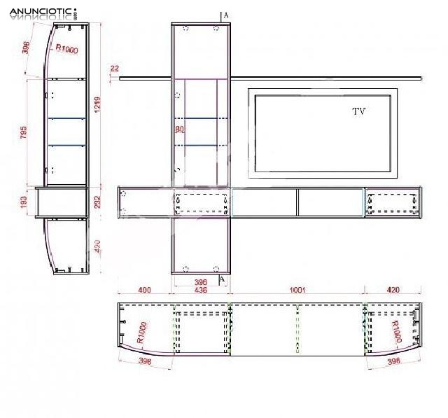 Mueble sal&oacute;n modelo marlnegro