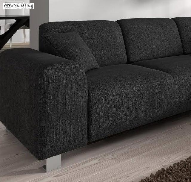 Sof&aacute; galia negro chaise longue derecha