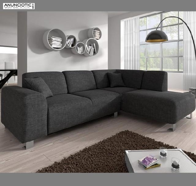 Sof&aacute; galia gris oscuro chaise longue dch