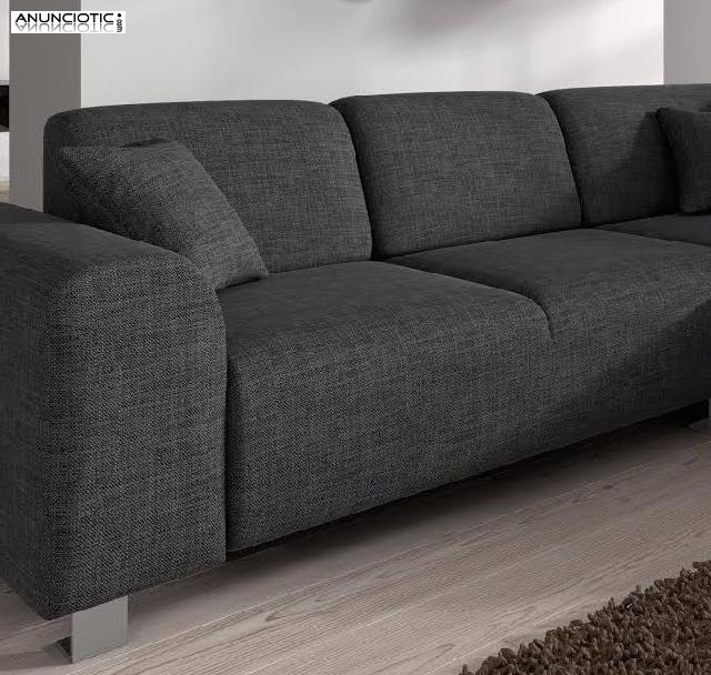 Sof&aacute; galia gris oscuro chaise longue dch
