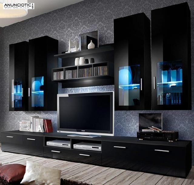 Mueble de sal&oacute;n modelo acosta negro 3 m