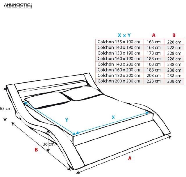 Cama de matrimonio de dise&ntilde;o atenas 