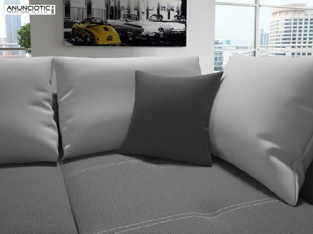 Sof&aacute; blanco/gris acabados calidad 