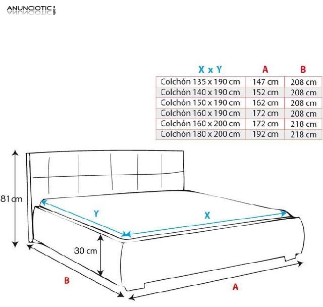 Cama de matrimonio de dise&ntilde;o Ref 597