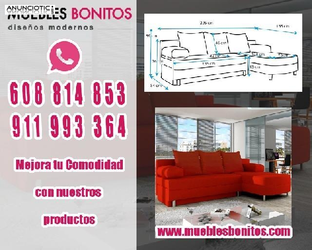 Sof&aacute; cama color Rojo con Chaise